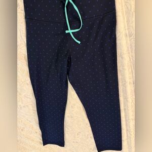 Old Navy Active Navy Blue Leggings with Purple Accents